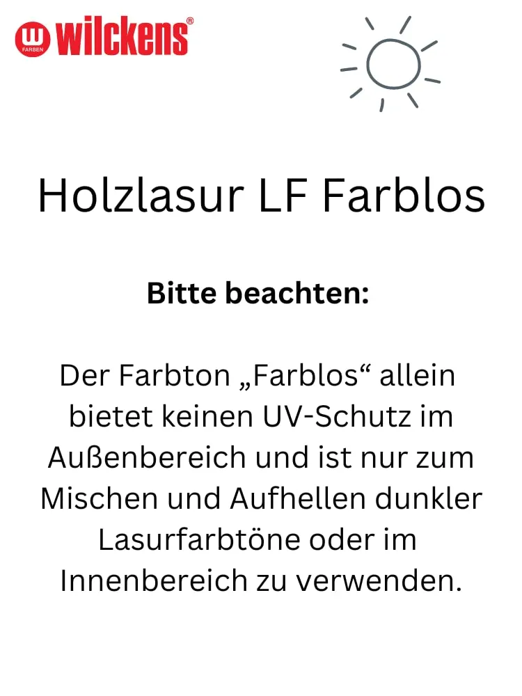 Wilckens Holzlasur LF farblos 750ml innen außen
