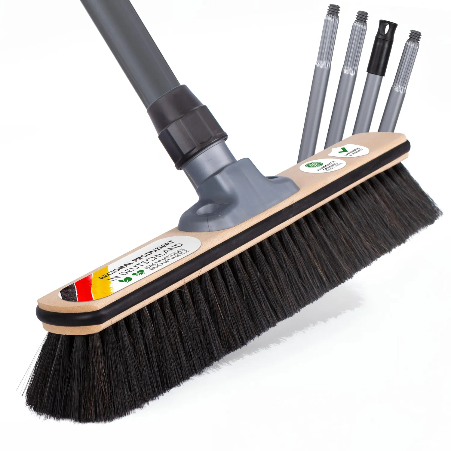 ORGAFLIX Besen mit Stiel 28 cm Kantenschutz Zimmerbesen