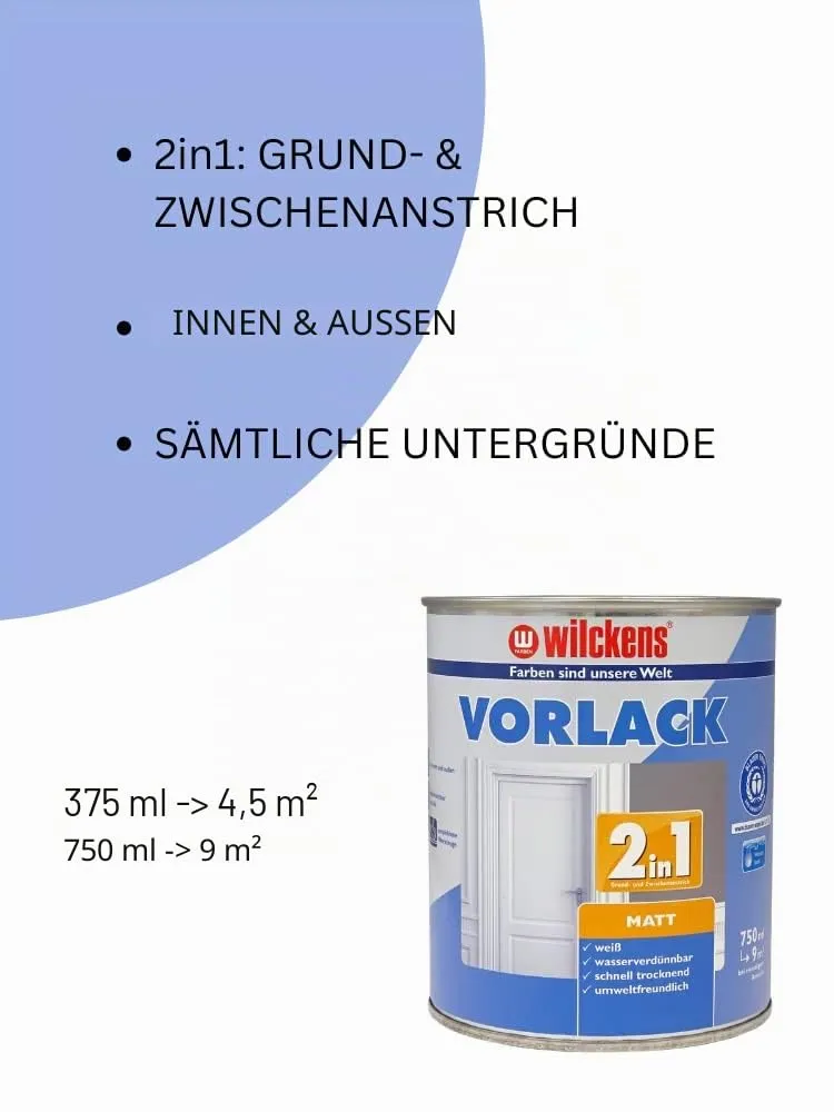 Wilckens 2in1 Vorlack matt 375 ml Weiß wasserbasiert