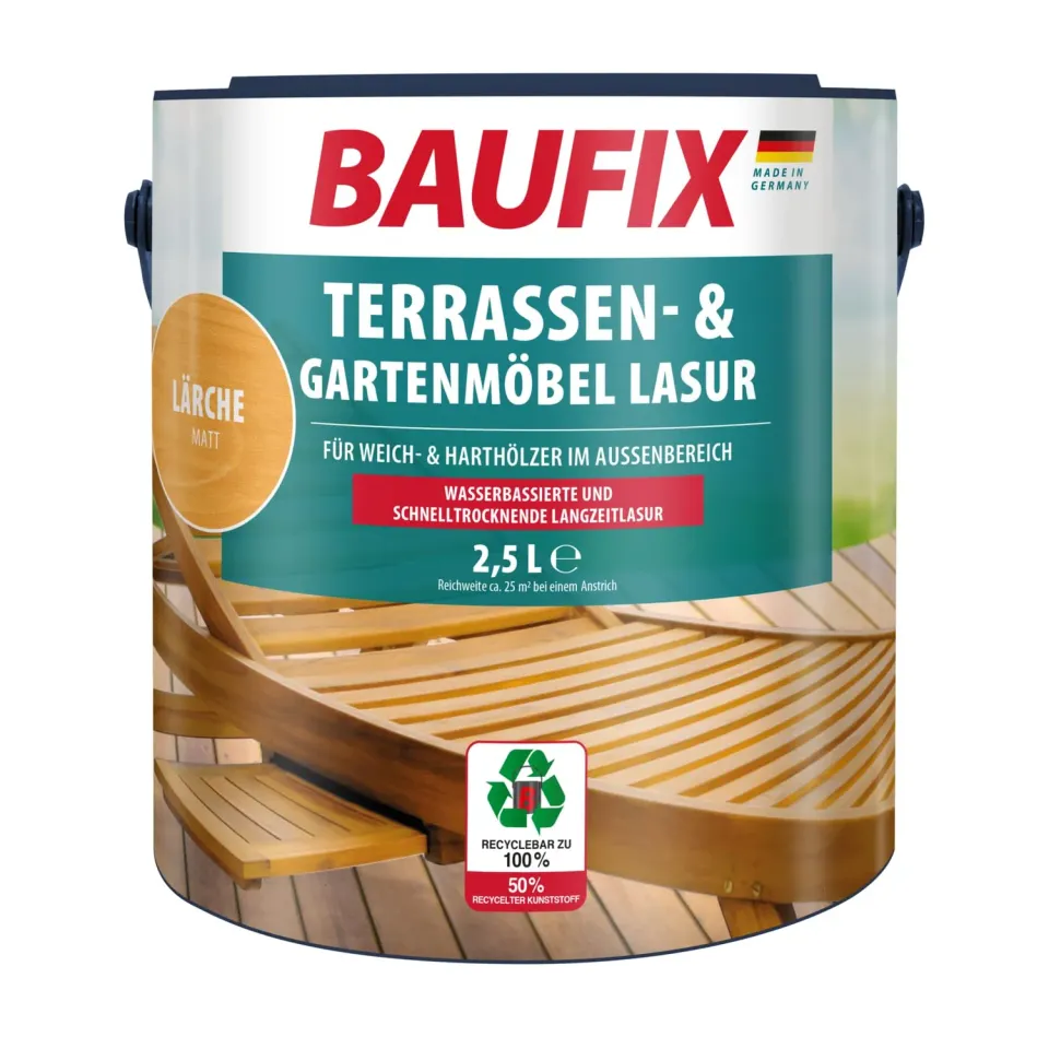 BAUFIX Terrassen- & Gartenmöbel-Lasur lärche matt 2,5 L