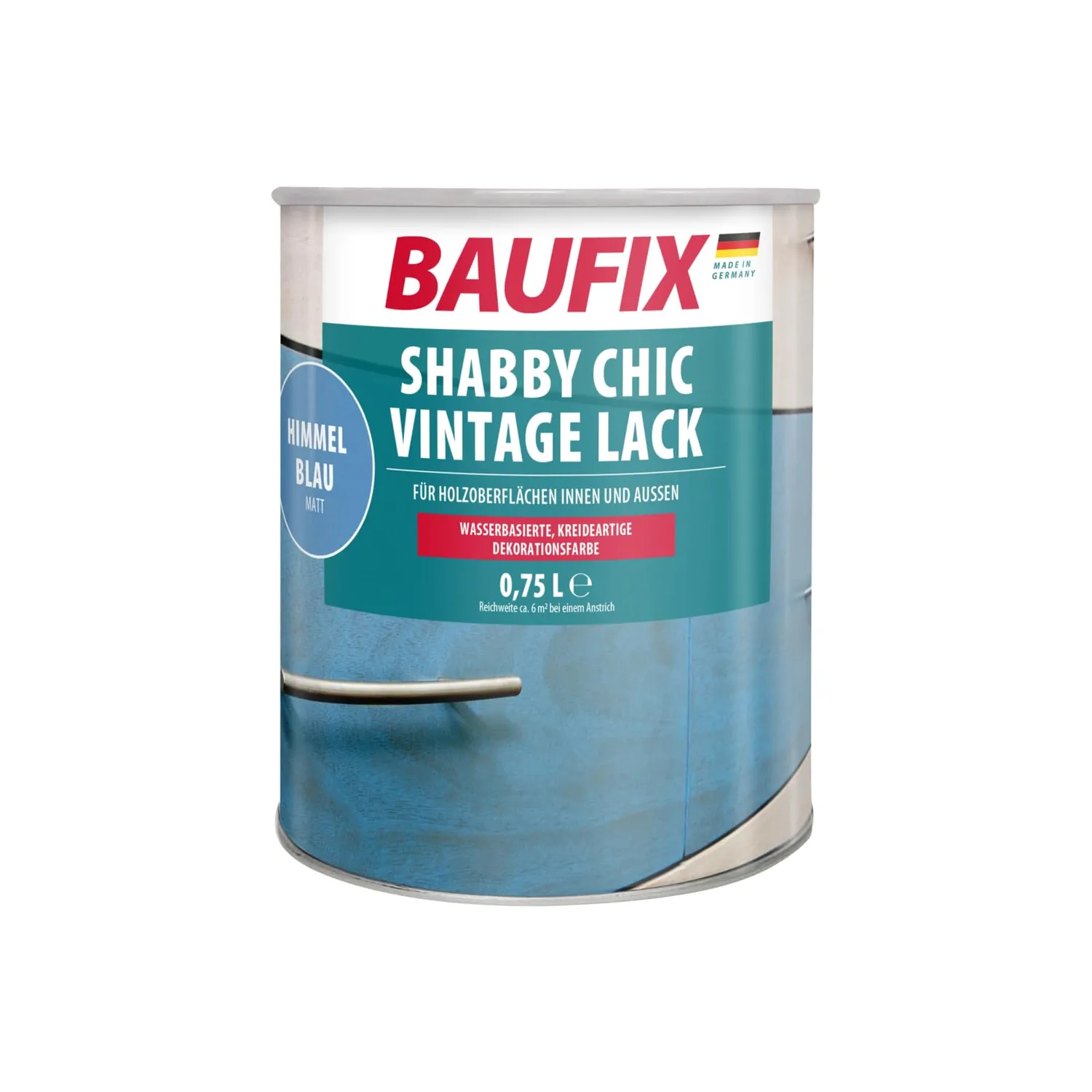 BAUFIX Shabby Chic Vintage Lack Altweiss Matt 0,75 L