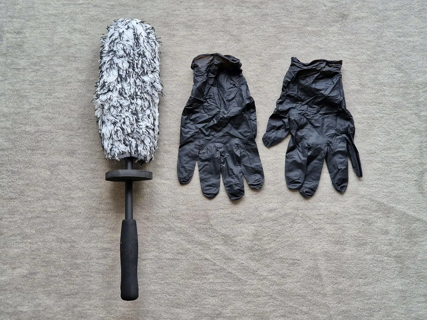 ORGAFLIX Profi Felgenbürste 42 cm Mikrofaser Handschuhe