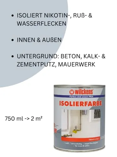Wilckens Isolierfarbe weiß 750ml gegen Flecken