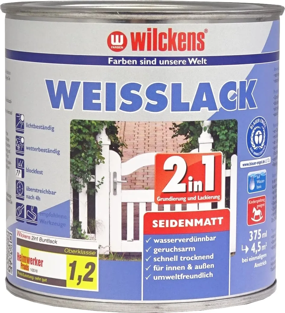 Wilckens 2in1 Weißlack seidenmatt 2,5 l wasserbasiert