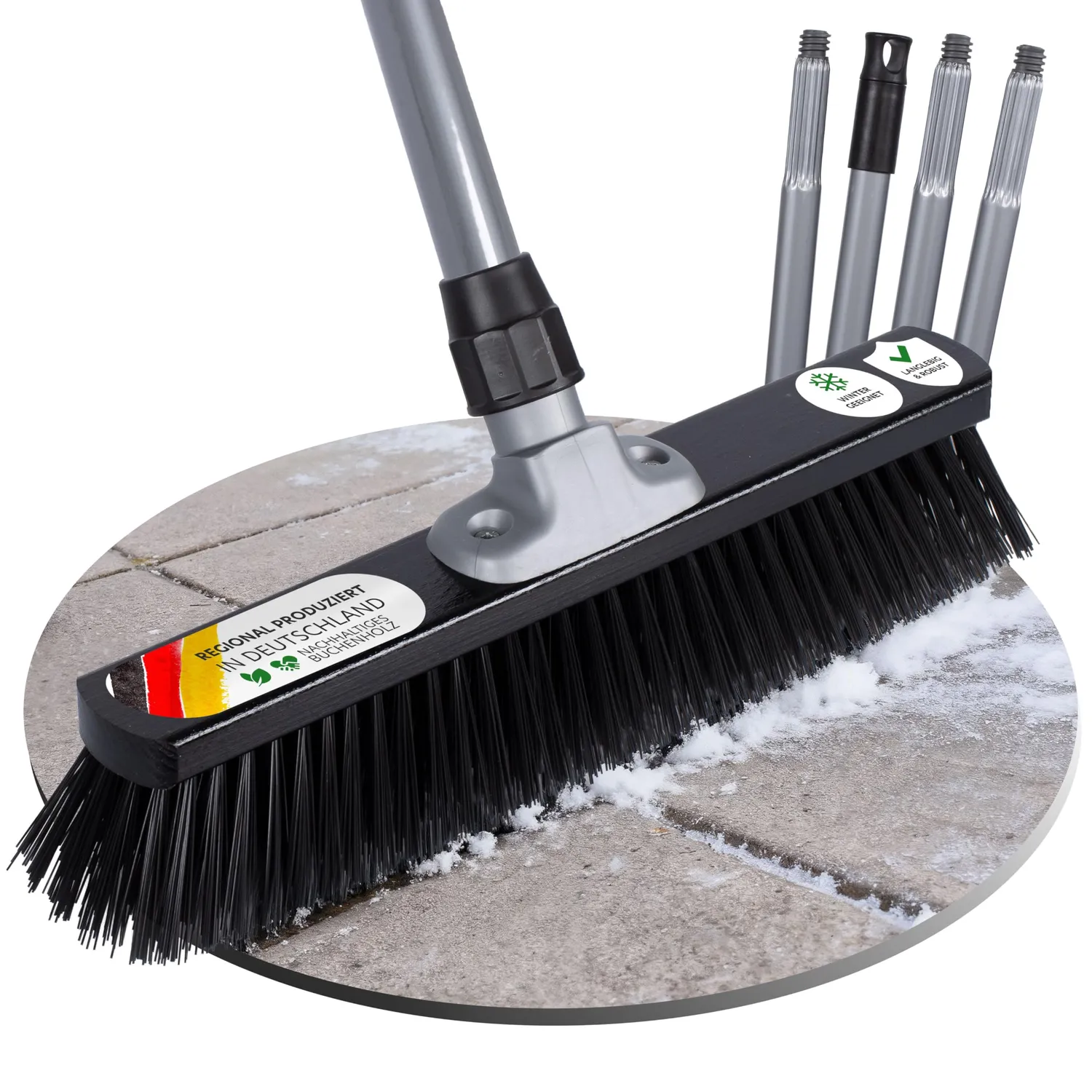 ORGAFLIX Straßenbesen 40 cm Elaston Draht Stiel