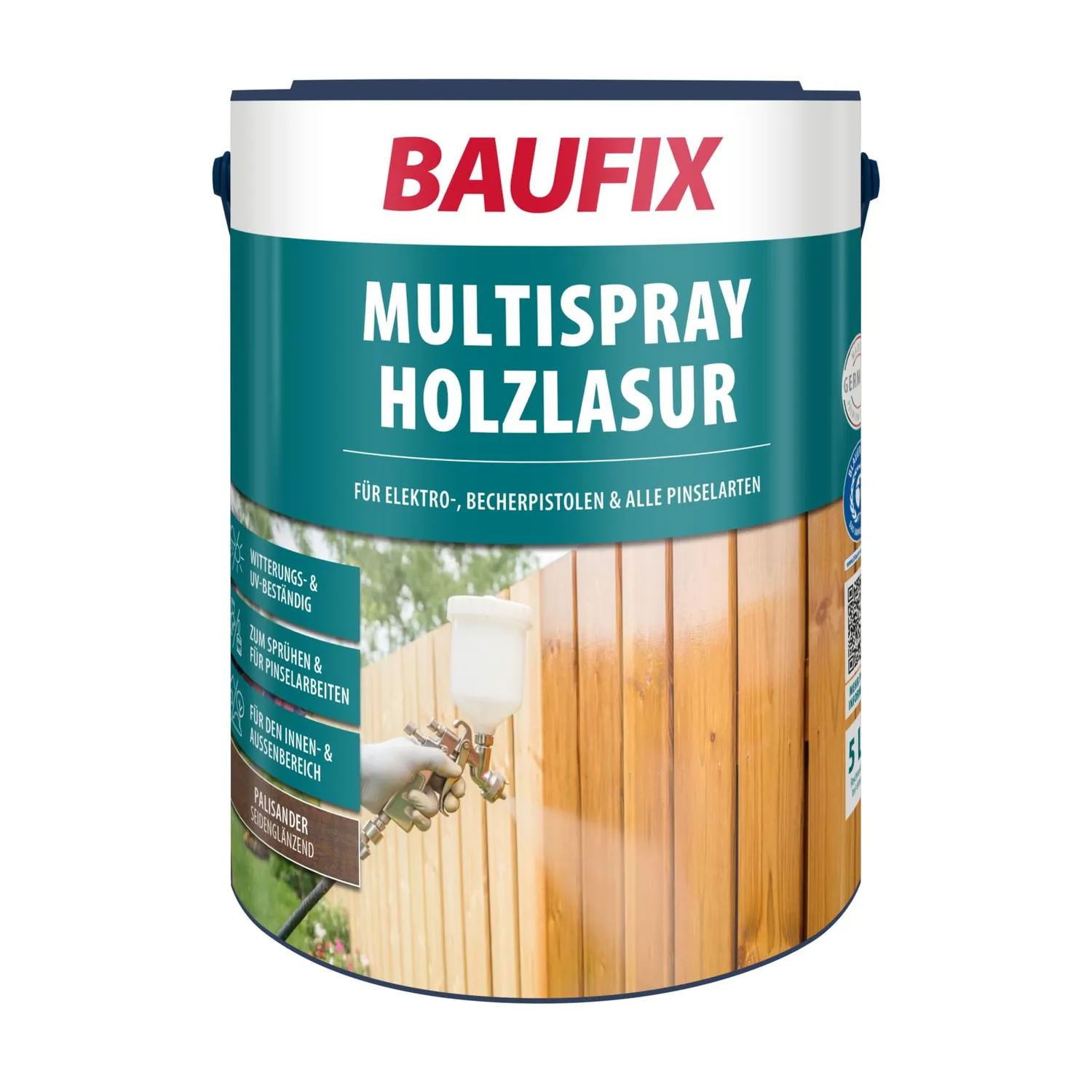 BAUFIX Multispray Holzlasur kiefer seidenglänzend 5 Liter