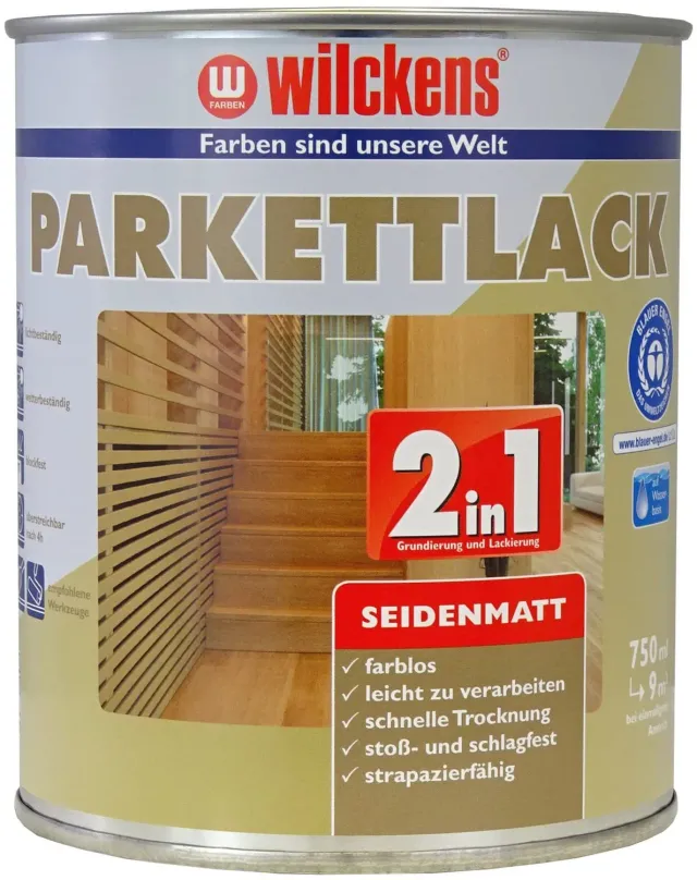 Wilckens 2in1 Parkettlack 750 ml farblos seidenmatt Versiegelung