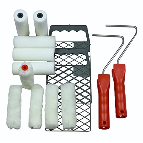 ROTIX Lackierroller Set 14-teilig 10 cm Schaum Plüsch