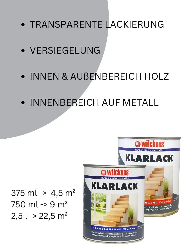 Wilckens Kunstharz Klarlack Holz 750 ml farblos seidenglänzend