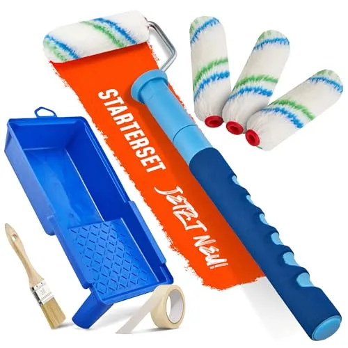 ORGAFLIX Profi Farbroller Set 10 cm Teleskop 40-80 cm