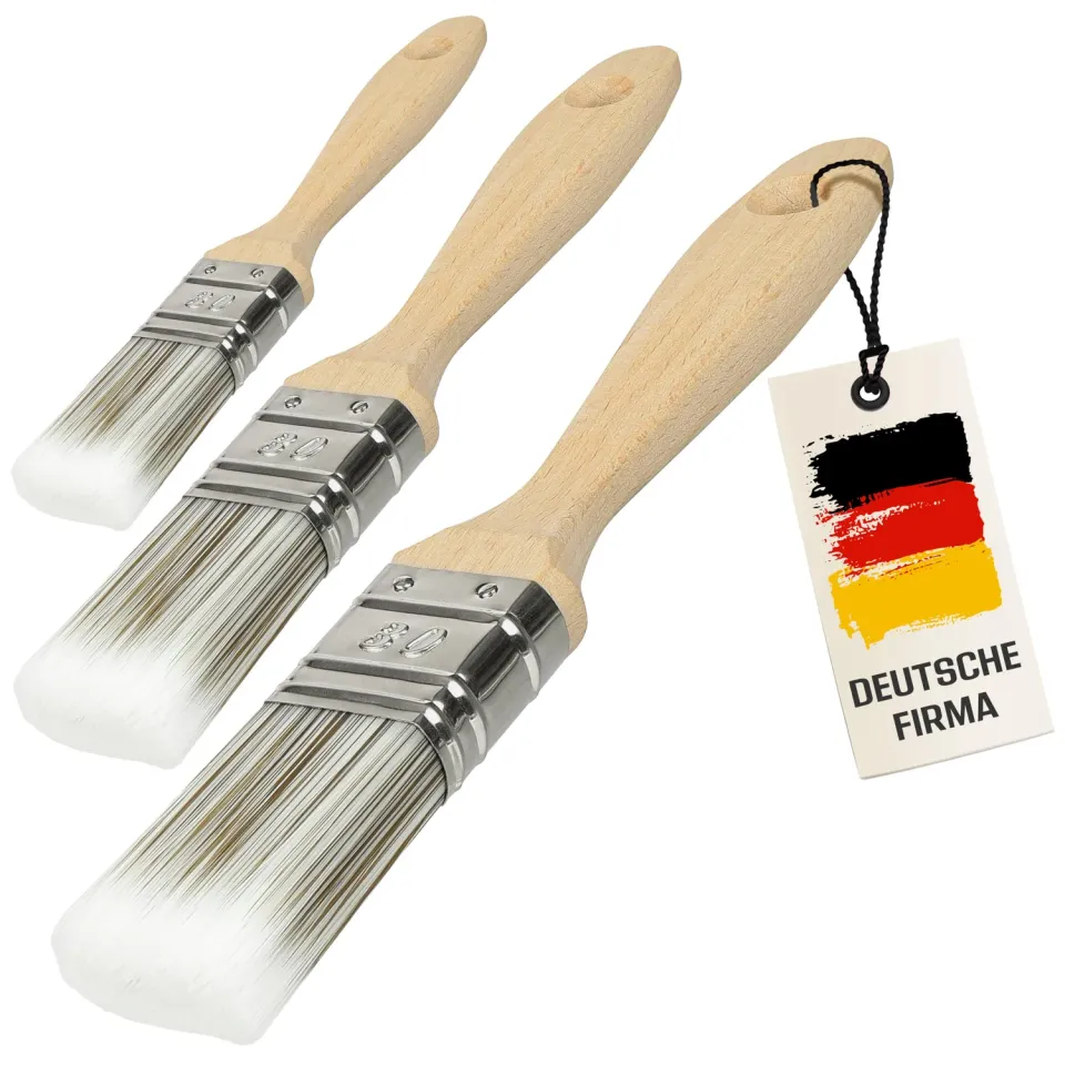 ORGAFLIX Lasurpinsel 30 mm Pinsel-Set 3 Stück Premium