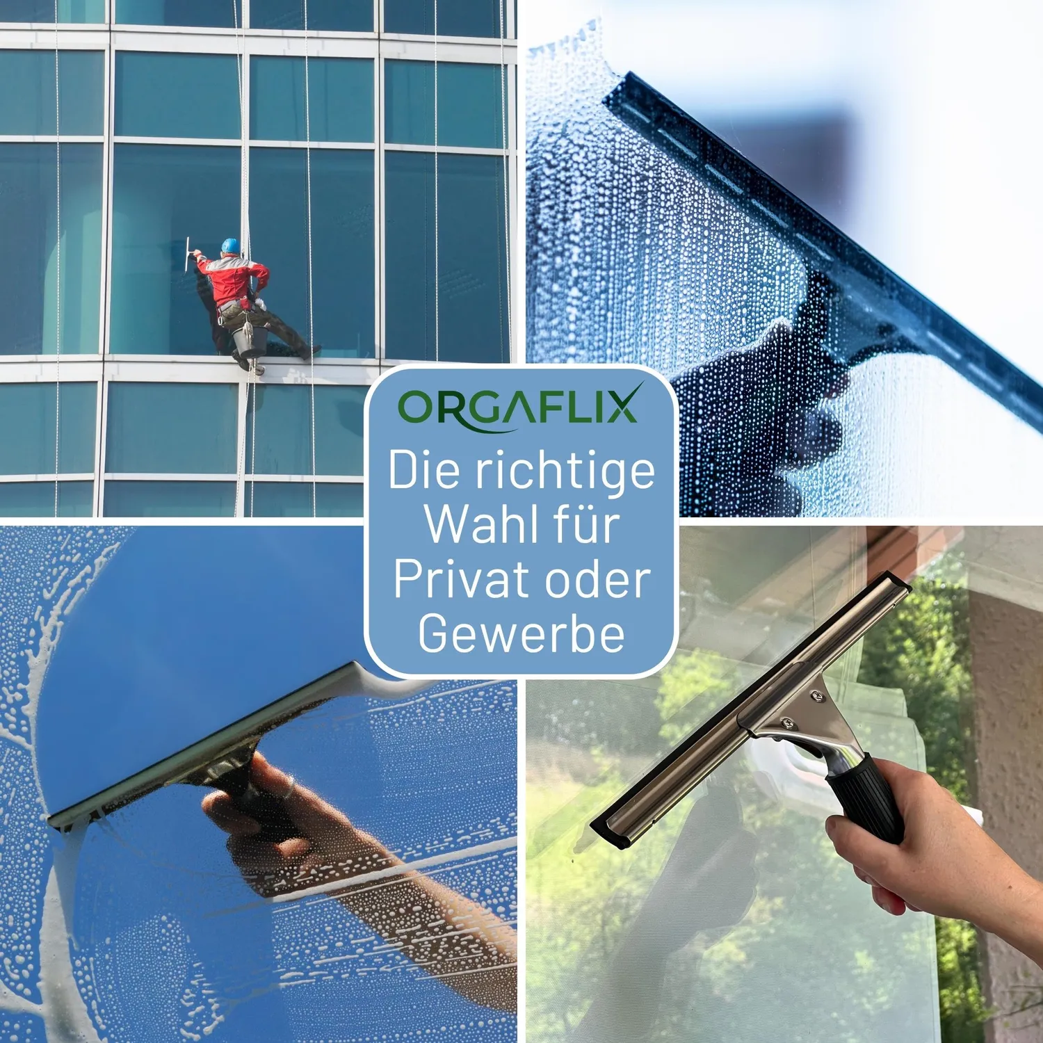 ORGAFLIX Fensterabzieher 35 cm Edelstahl Hard