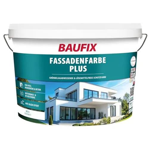 BAUFIX Fassadenfarbe Plus Weiss Seidenmatt 10 L