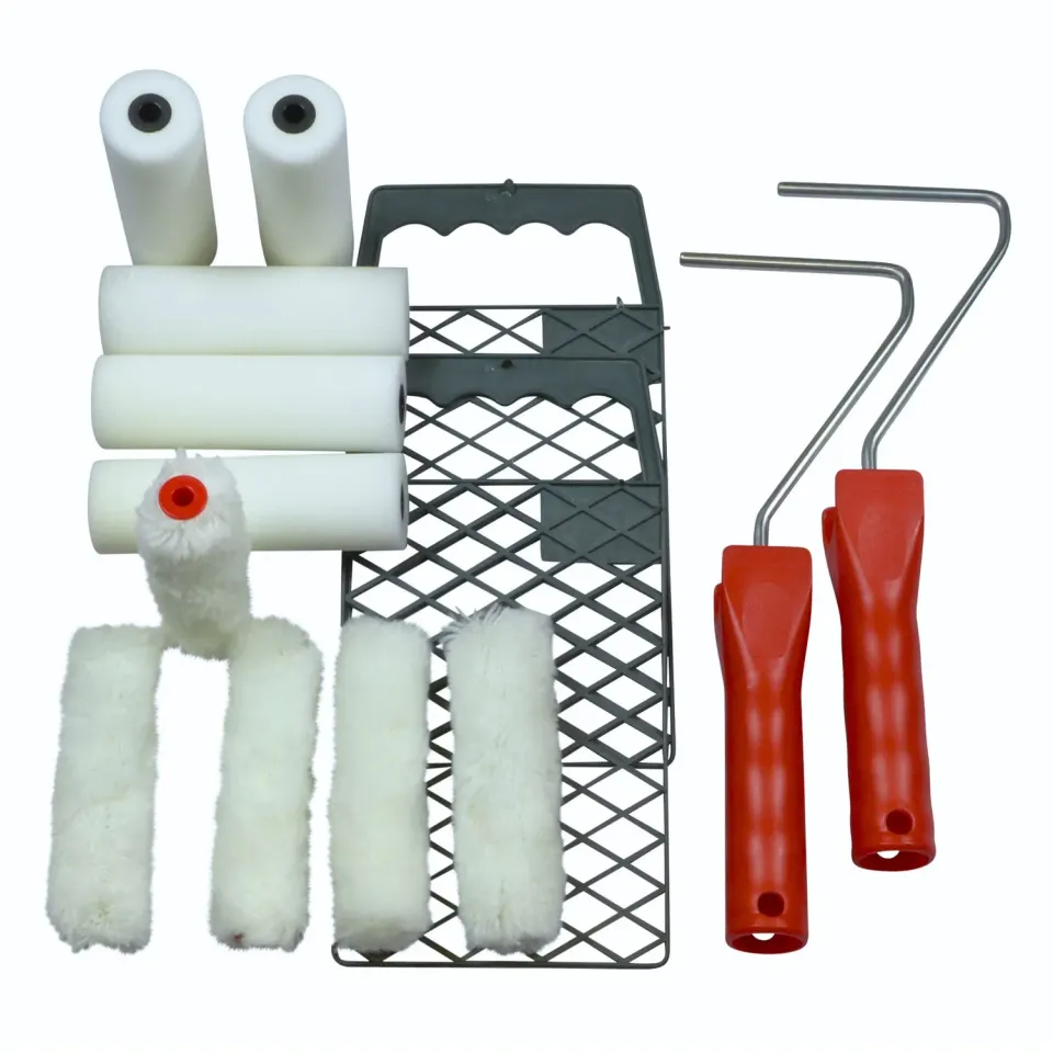 ROTIX Lackierroller Set 14-teilig 10 cm Schaum Plüsch
