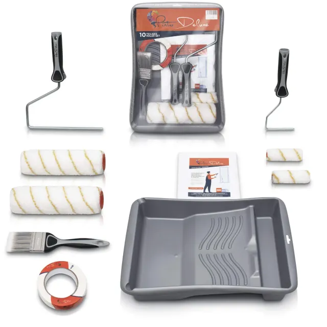 Pinto Deluxe Malerset Farbroller XXL-Set mit Wanne Abdeckung