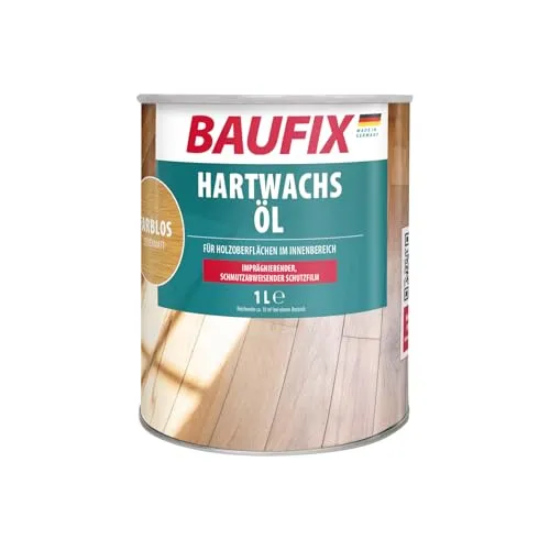BAUFIX Hartwachs-Öl Holzöl 1L Farblos Seidenmatt Atmungsaktiv