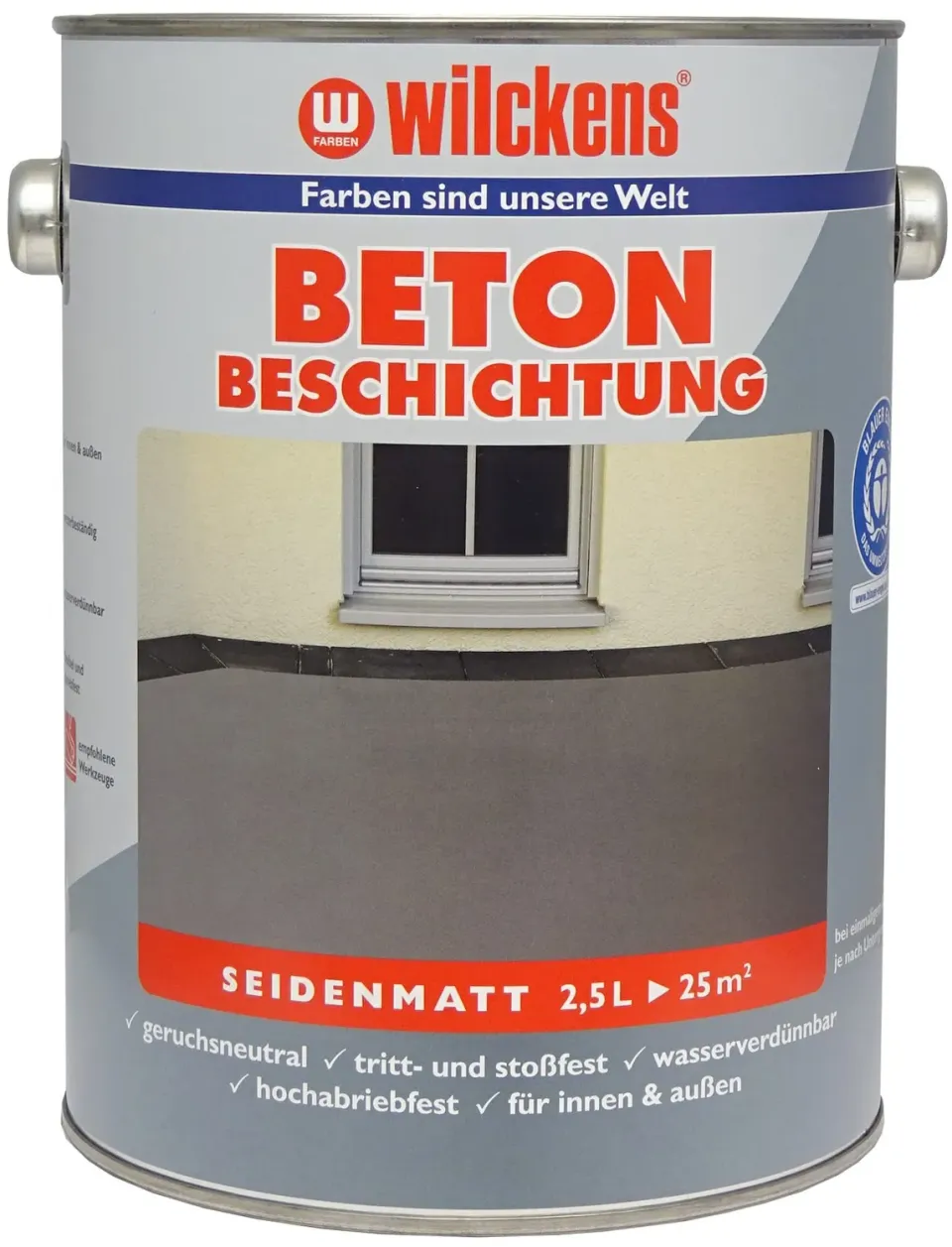 Wilckens Betonbeschichtung LF Bodenfarbe 2,5 l Silbergrau RAL 7001
