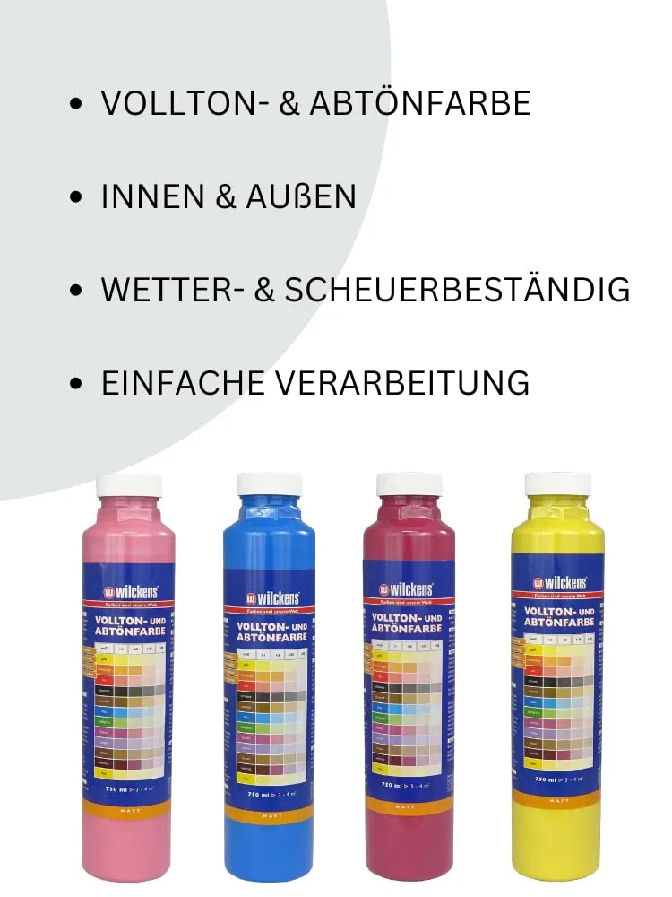 Wilckens Vollton- Abtönfarbe Wandfarbe 750 ml Schwarz matt