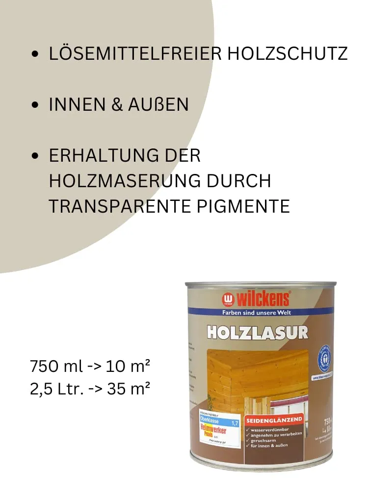 Wilckens Holzlasur LF farblos 750ml innen außen