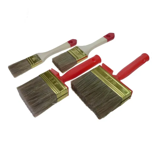 ROTIX Beizpinsel Lasur Flachpinsel Set 4-teilig Polymix