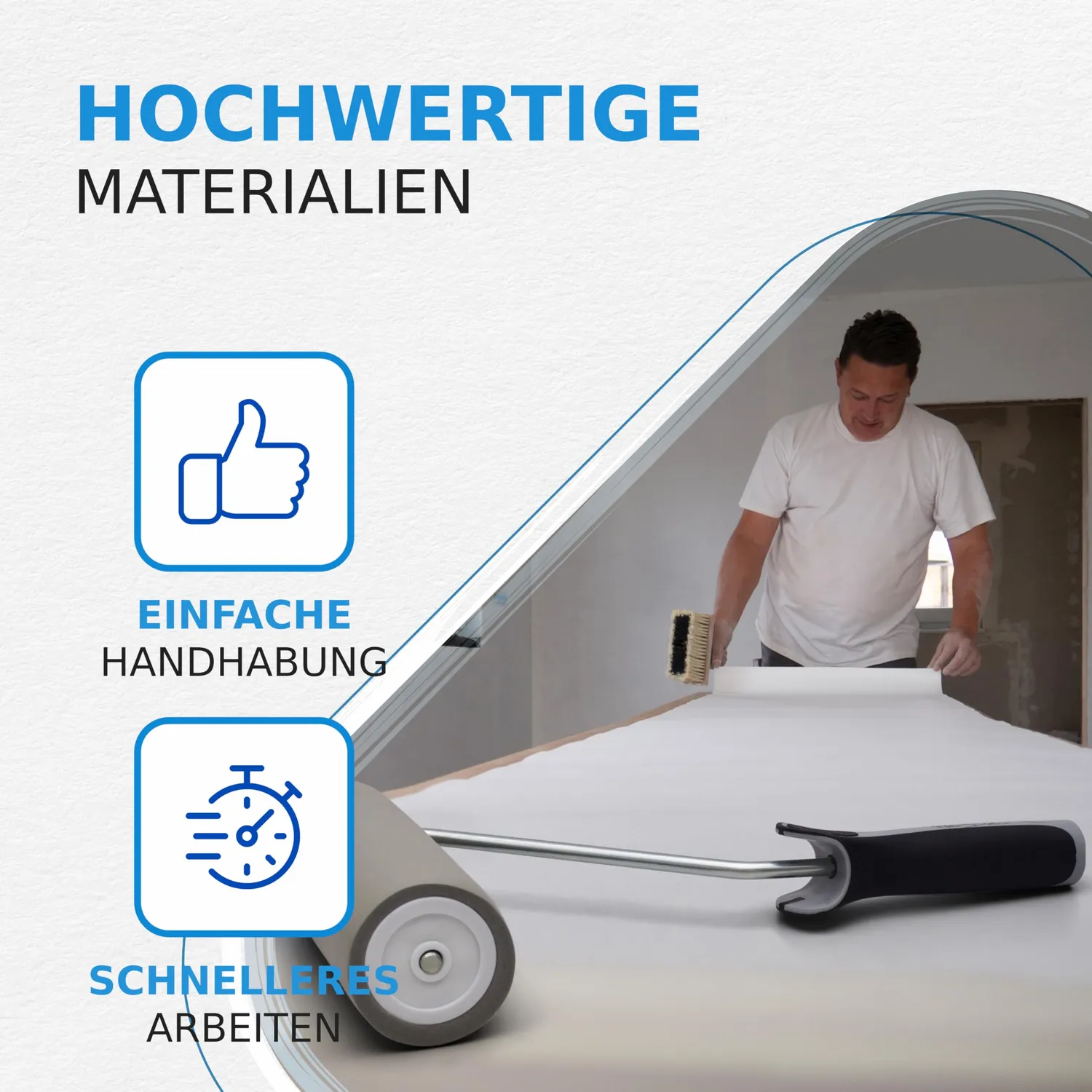 Pinto Deluxe Andrückroller Tapezierroller 100 mm PU-Schaum blasenfrei