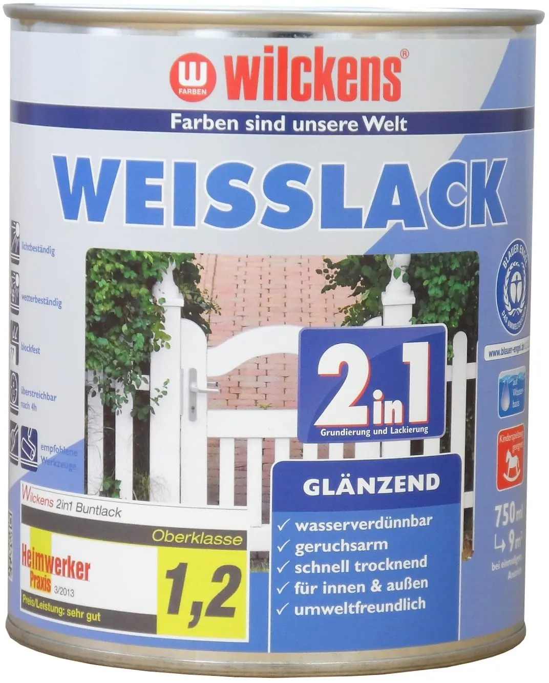 Wilckens 2in1 Weißlack seidenmatt 2,5 l wasserbasiert