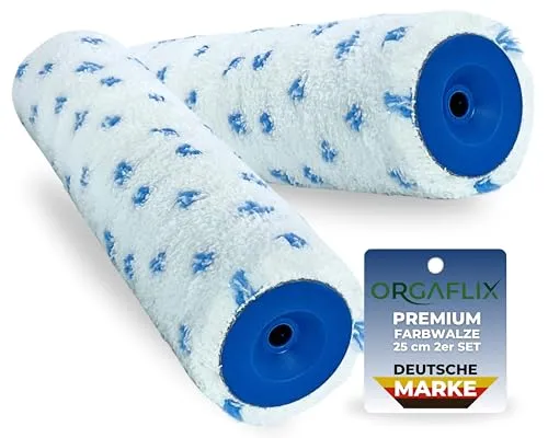 ORGAFLIX Premium Farbwalze 25cm Farbroller 2 Stück 8mm