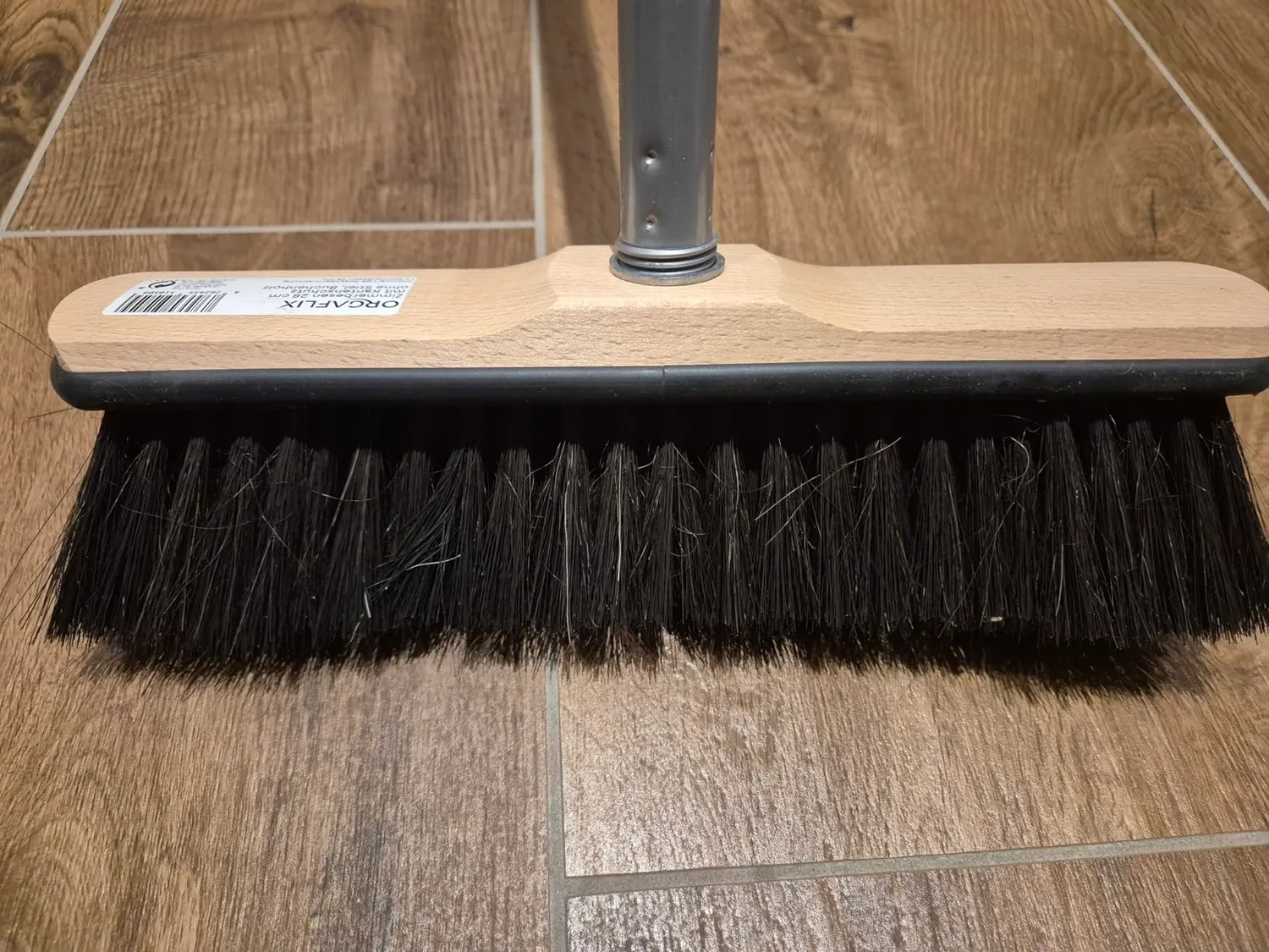 ORGAFLIX Premium Besen 28cm Rosshaar ohne Stiel Kantenschutz