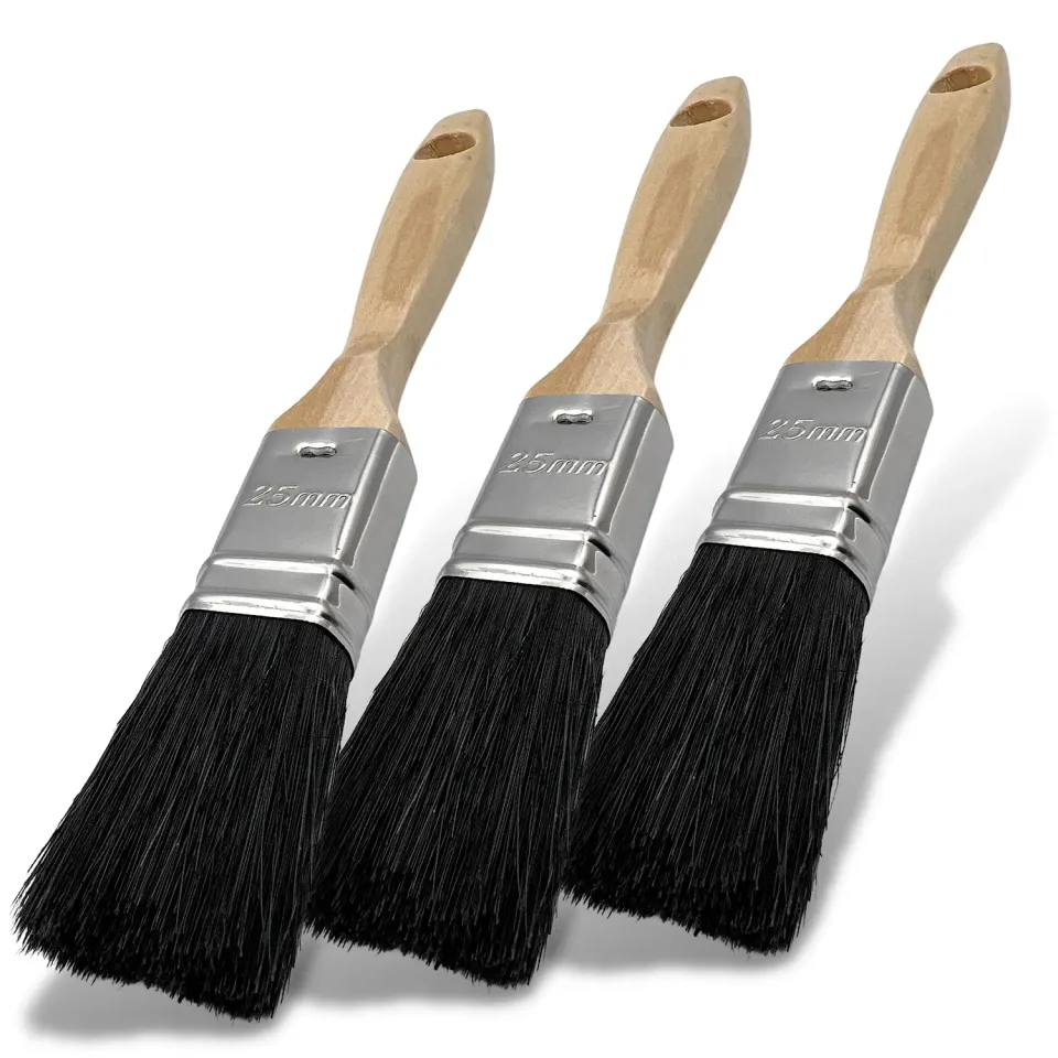 ORGAFLIX Malerpinsel 3er Set 25mm Flachpinsel Lack Lasur