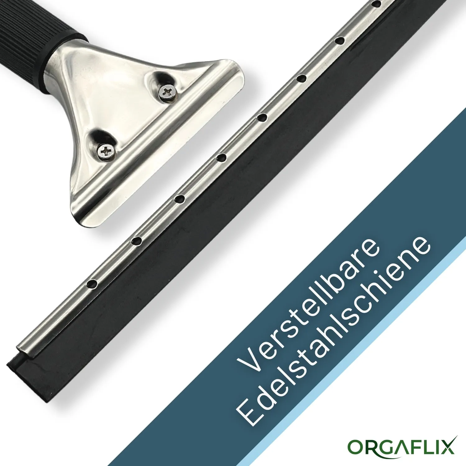 ORGAFLIX Profi Fensterabzieher Edelstahl 45cm Hard Gummi