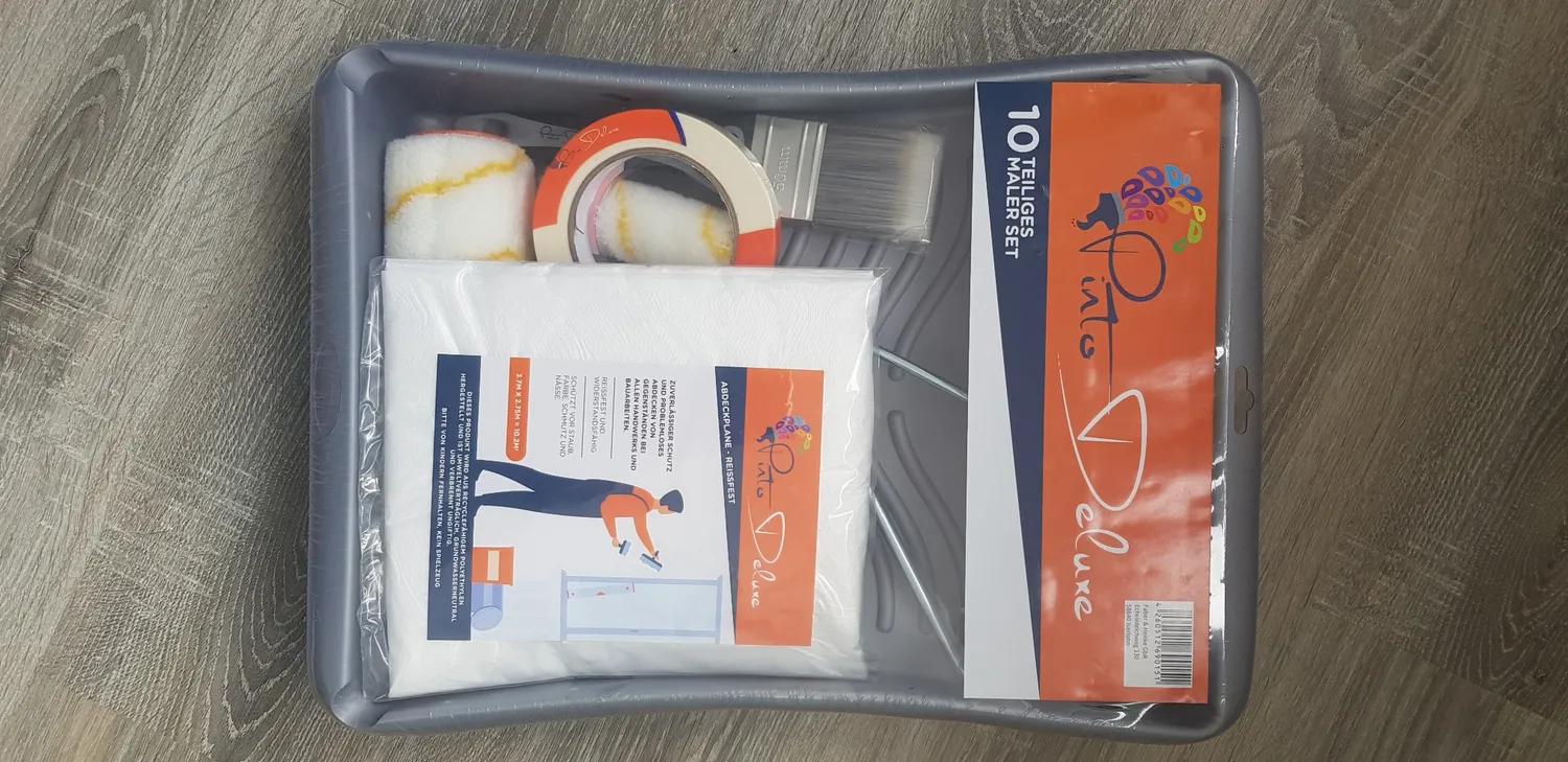 Pinto Deluxe Malerset Farbroller XXL-Set mit Wanne Abdeckung