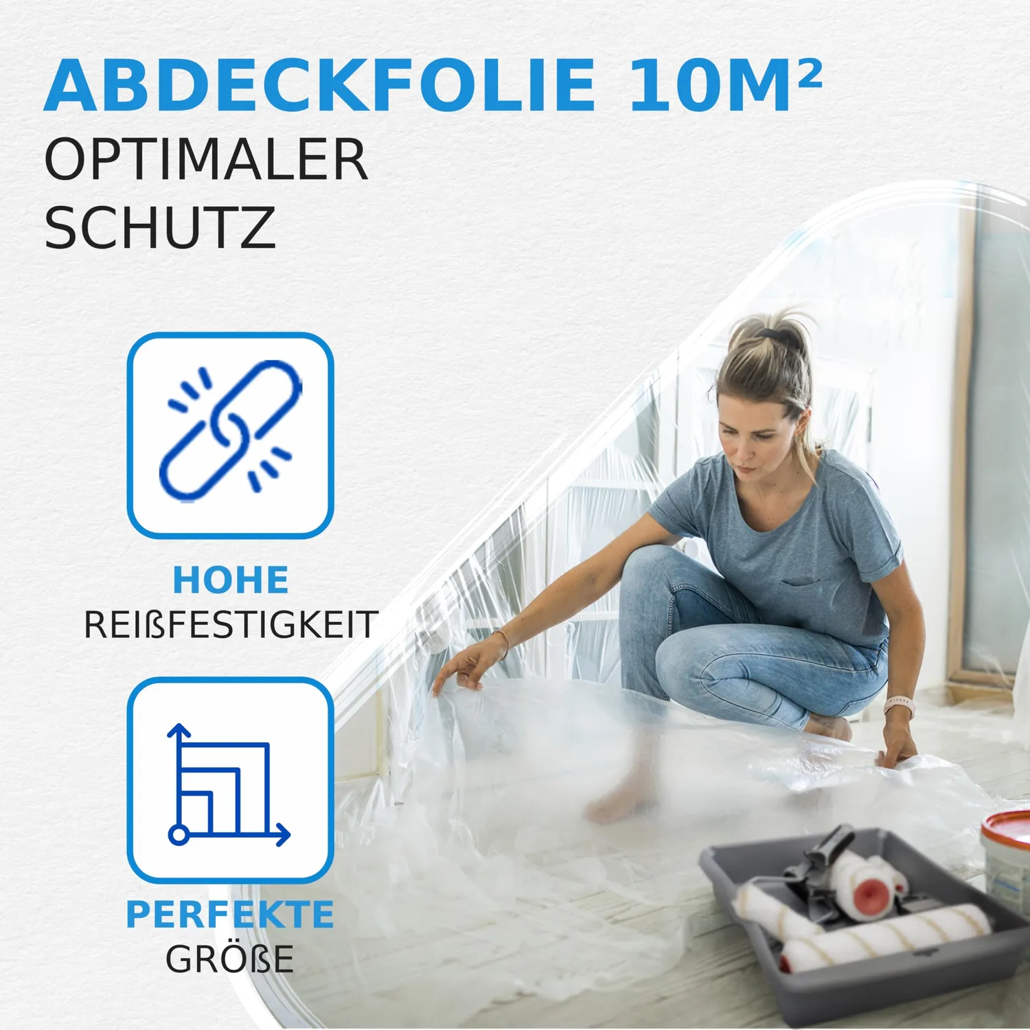 Pinto Deluxe Malerset Farbroller XXL-Set mit Wanne Abdeckung