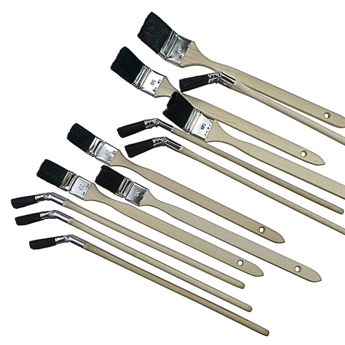 ROTIX 98044 Heizkörperpinsel-Set 12-teilig 35 50 60 mm schwarz