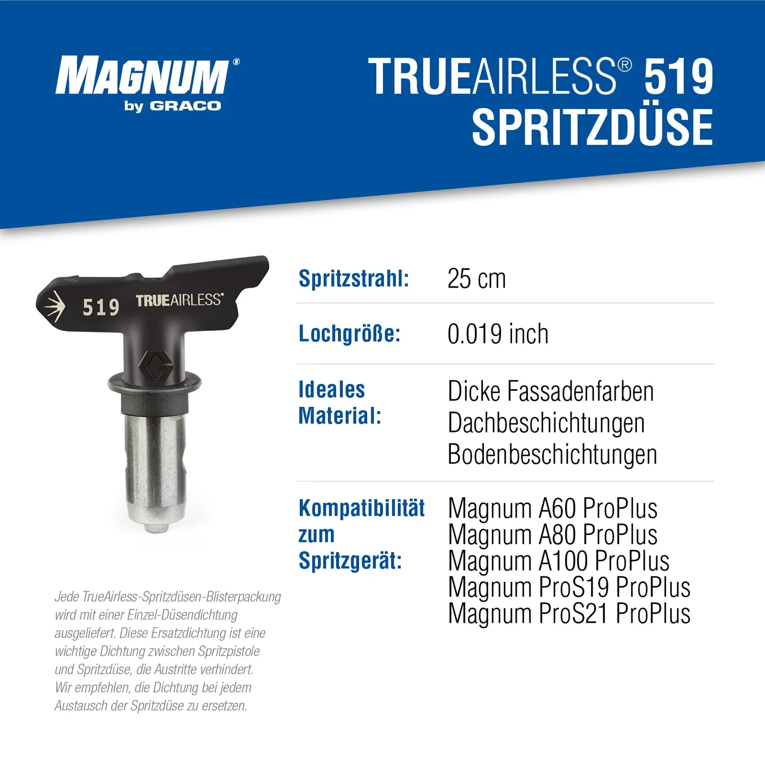 Graco TrueAirless TRA519 Airless-Düse 519 große Flächen