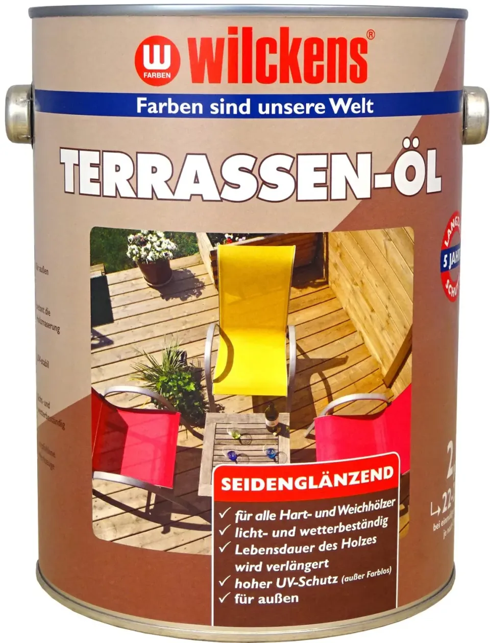 Wilckens Terrassen-Öl Teak 2,5 L Holzöl außen