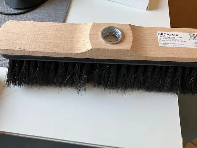 ORGAFLIX Premium Besen 28cm Rosshaar ohne Stiel Kantenschutz