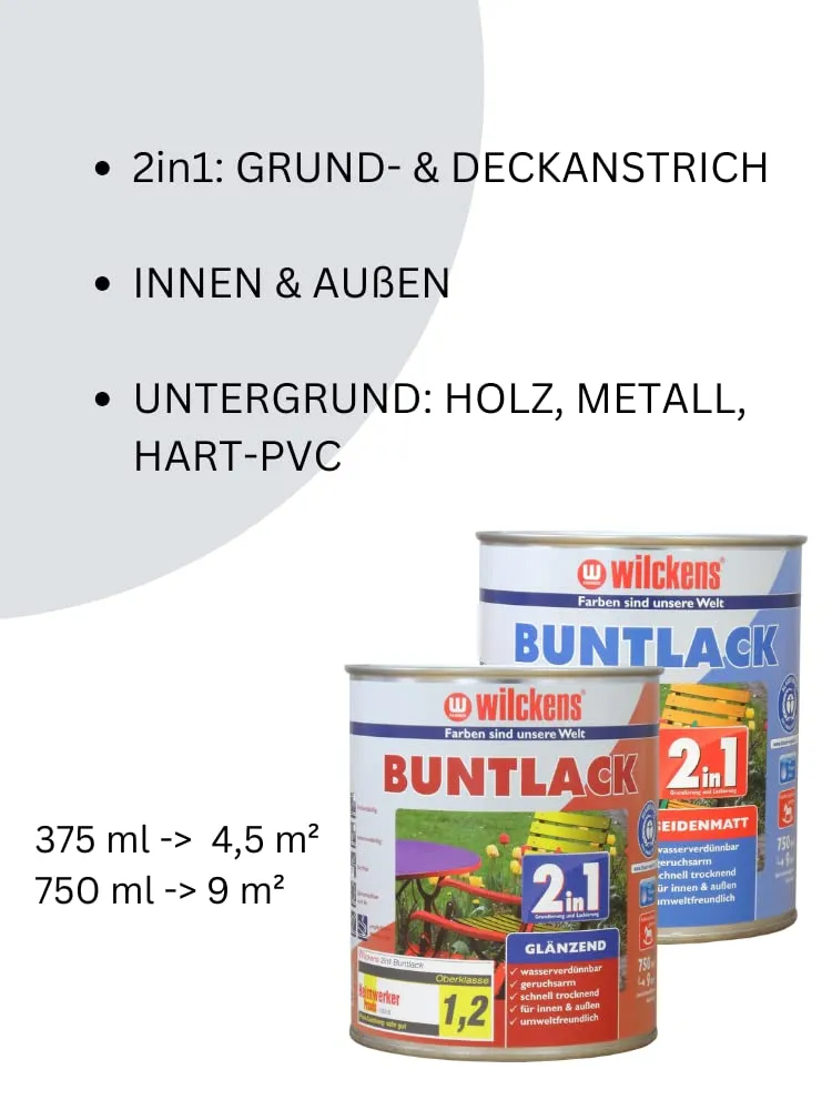 Wilckens 2in1 Acryl Buntlack 750 ml RAL 9010 Reinweiß