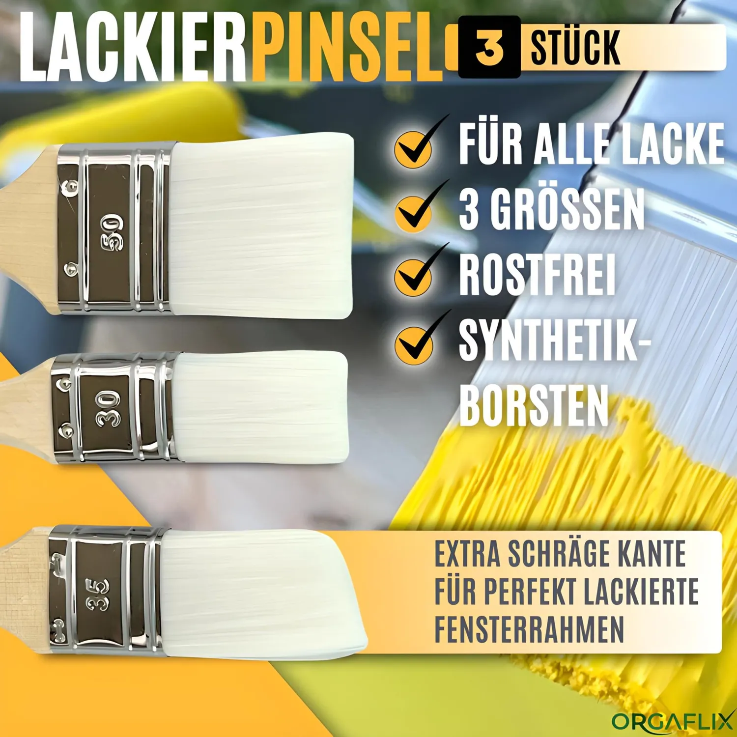 ORGAFLIX Lackierset 10-tlg Farbroller Set für Lacke