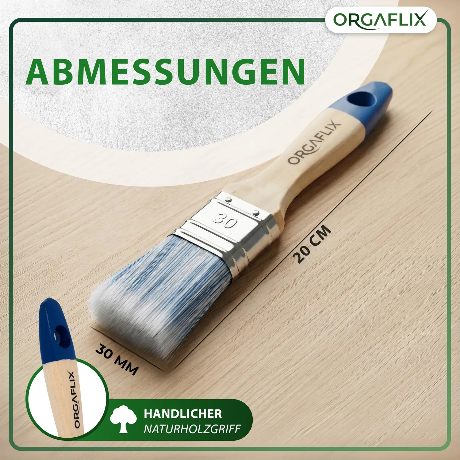 ORGAFLIX Premium Lackpinsel 30 mm 3er Set