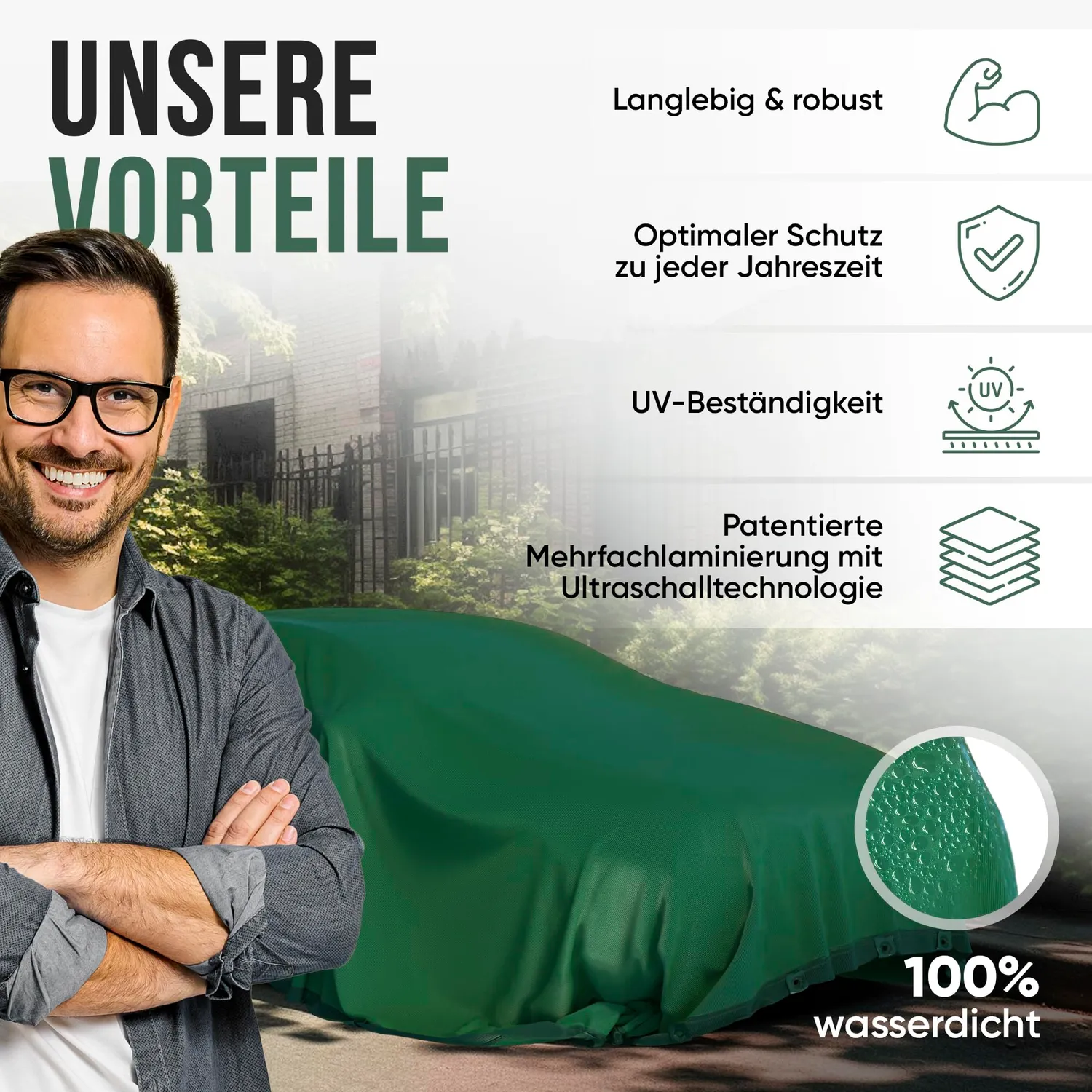 ORGAFLIX Premium Abdeckplane 8x10m wasserdicht UV-beständig