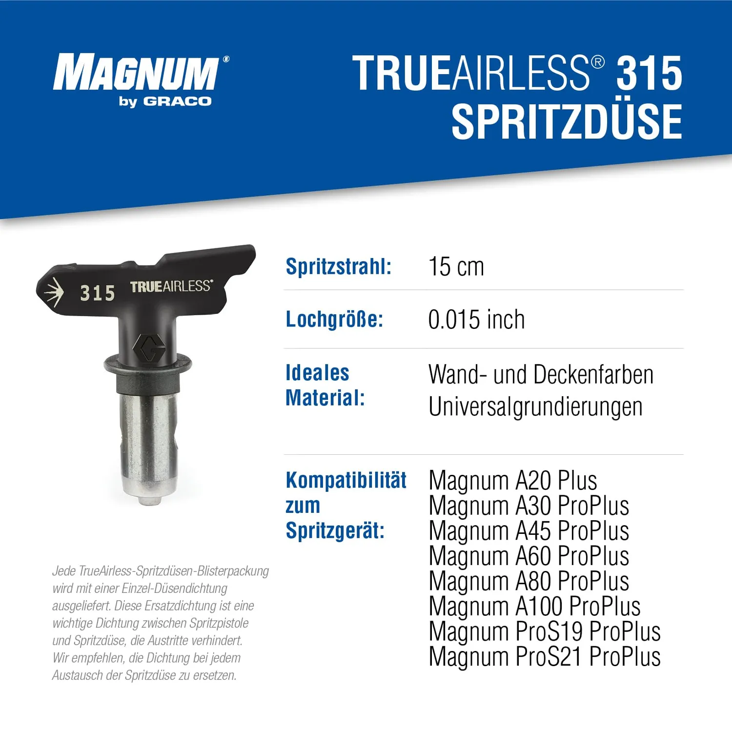 Graco TrueAirless TRA315 Spritzdüse 315 für Dispersion