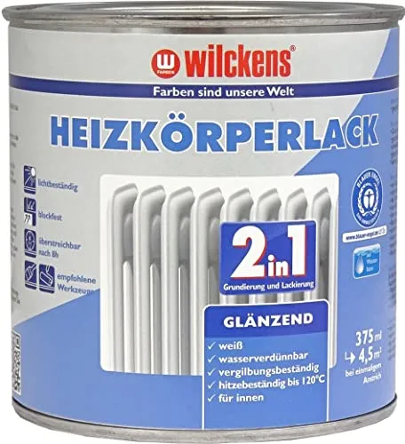 Wilckens 2in1 Heizkörperlack Weiß glänzend 375 ml