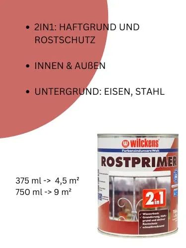 Wilckens 2in1 Rostprimer Rostschutzgrundierung 750ml Rotbraun