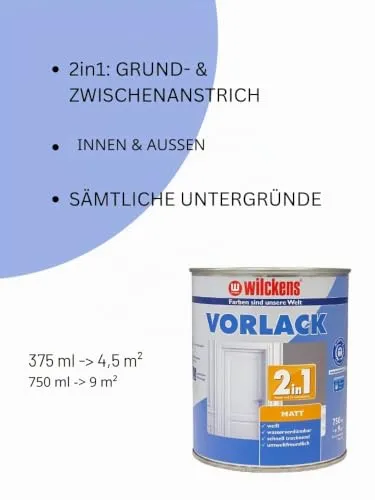 Wilckens 2in1 Vorlack matt 375 ml Weiß wasserbasiert