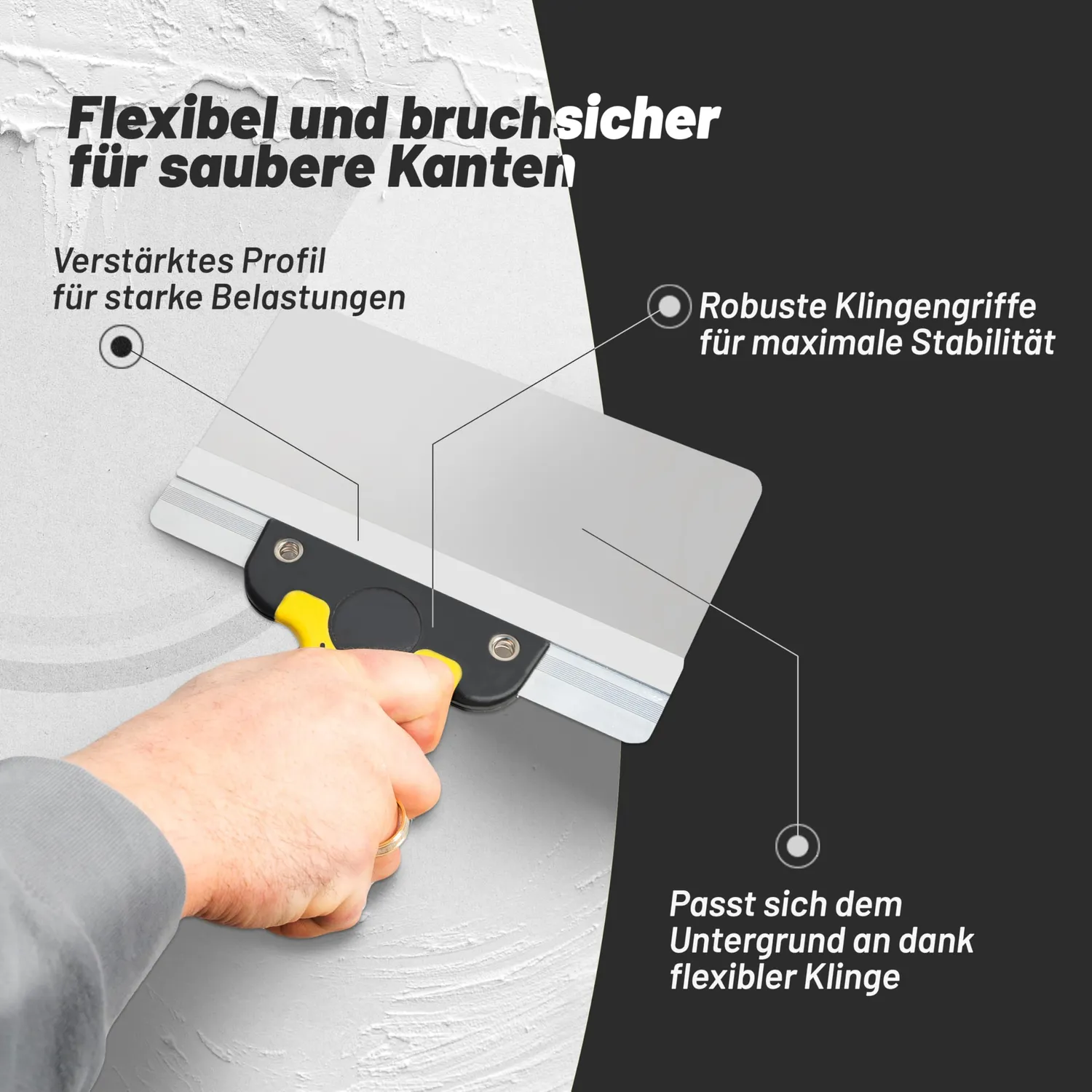 ORGAFLIX Flächenspachtel Breitspachtel 220 mm Edelstahl