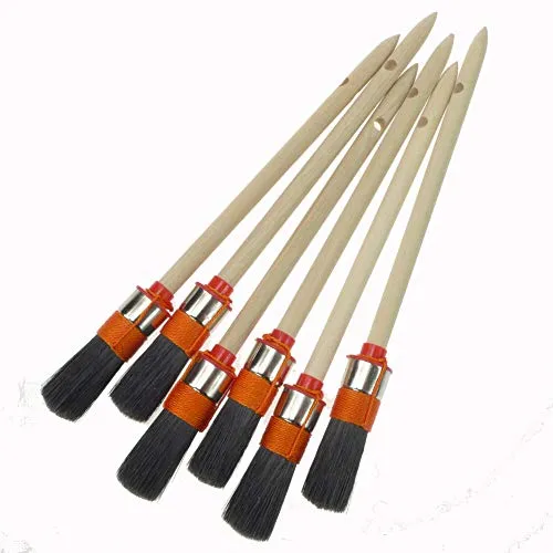 ROTIX Ringpinsel Größe 2 Rundpinsel 20mm 6er Set schwarz