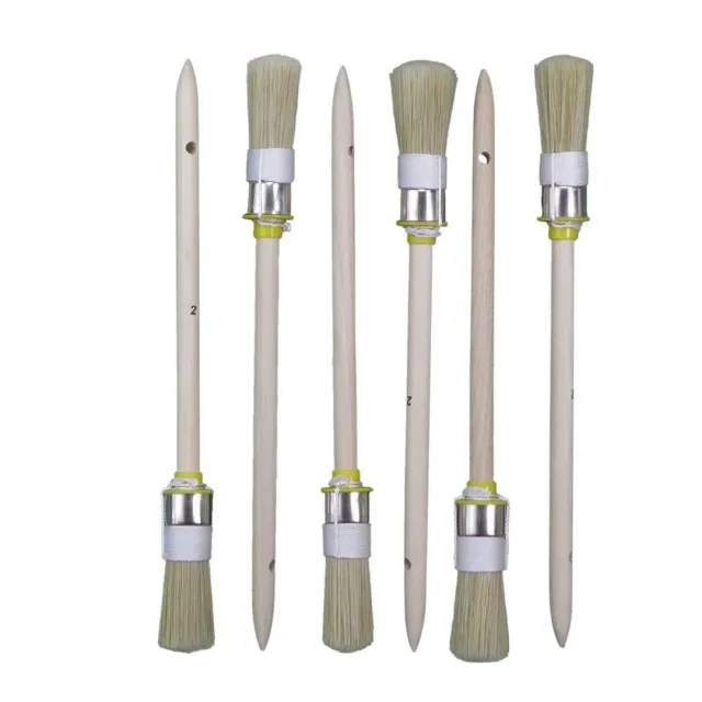 ROTIX Ringpinsel Größe 2 20mm 6er Set helle Borste