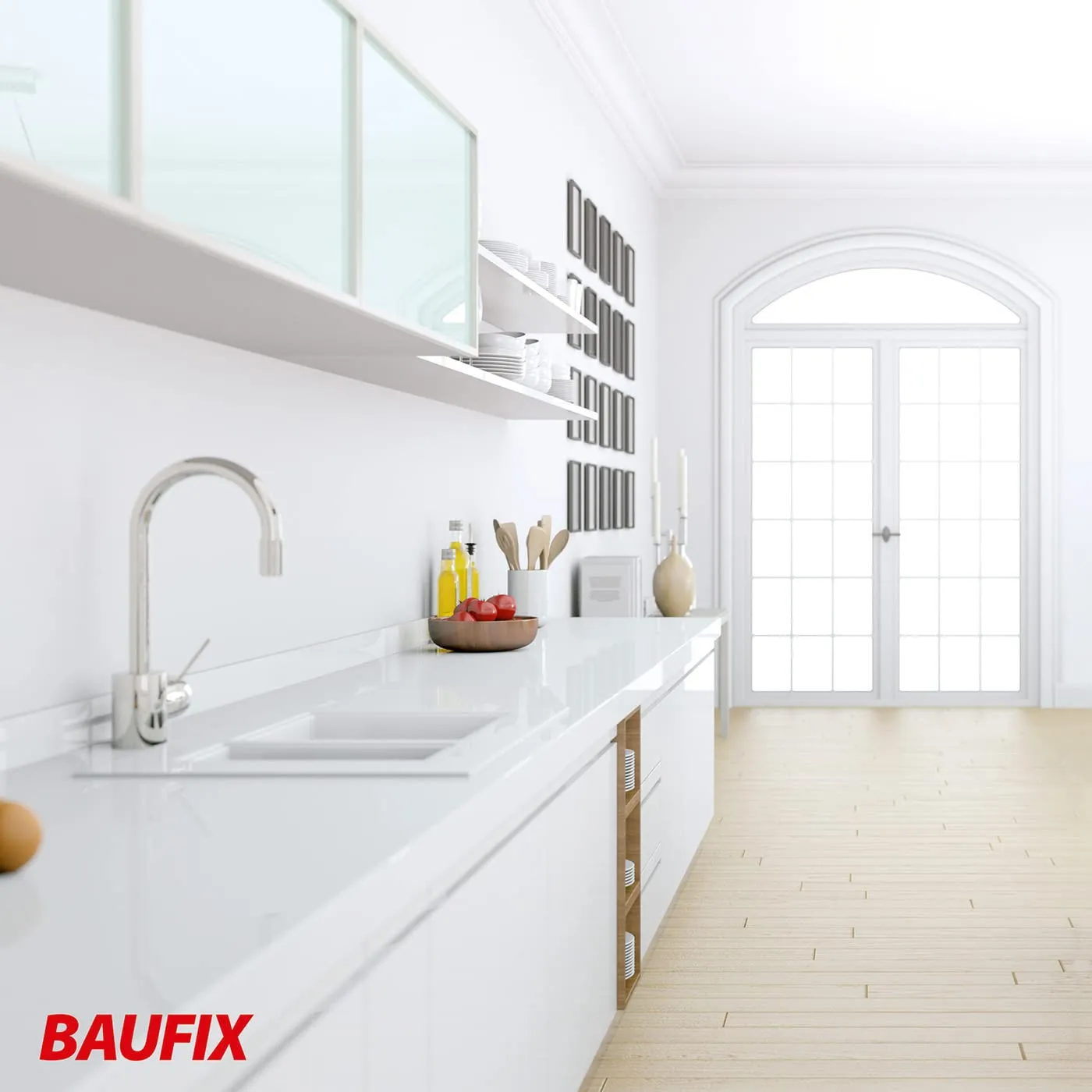 BAUFIX Bad- und Küchenfarbe Wandfarbe weiß matt 5L abwaschbar