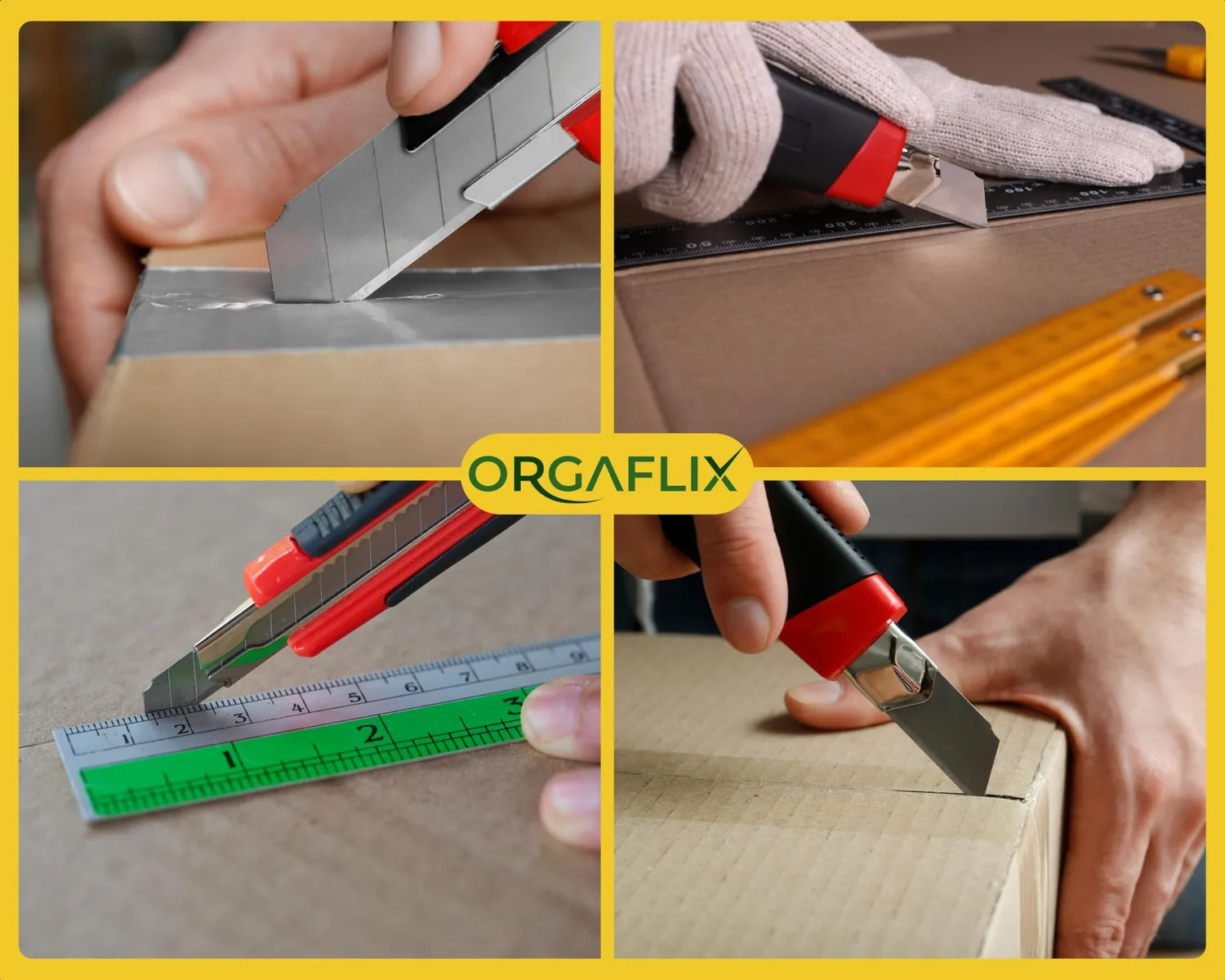 ORGAFLIX Profi Cuttermesser 18 mm mit 3 Klingen