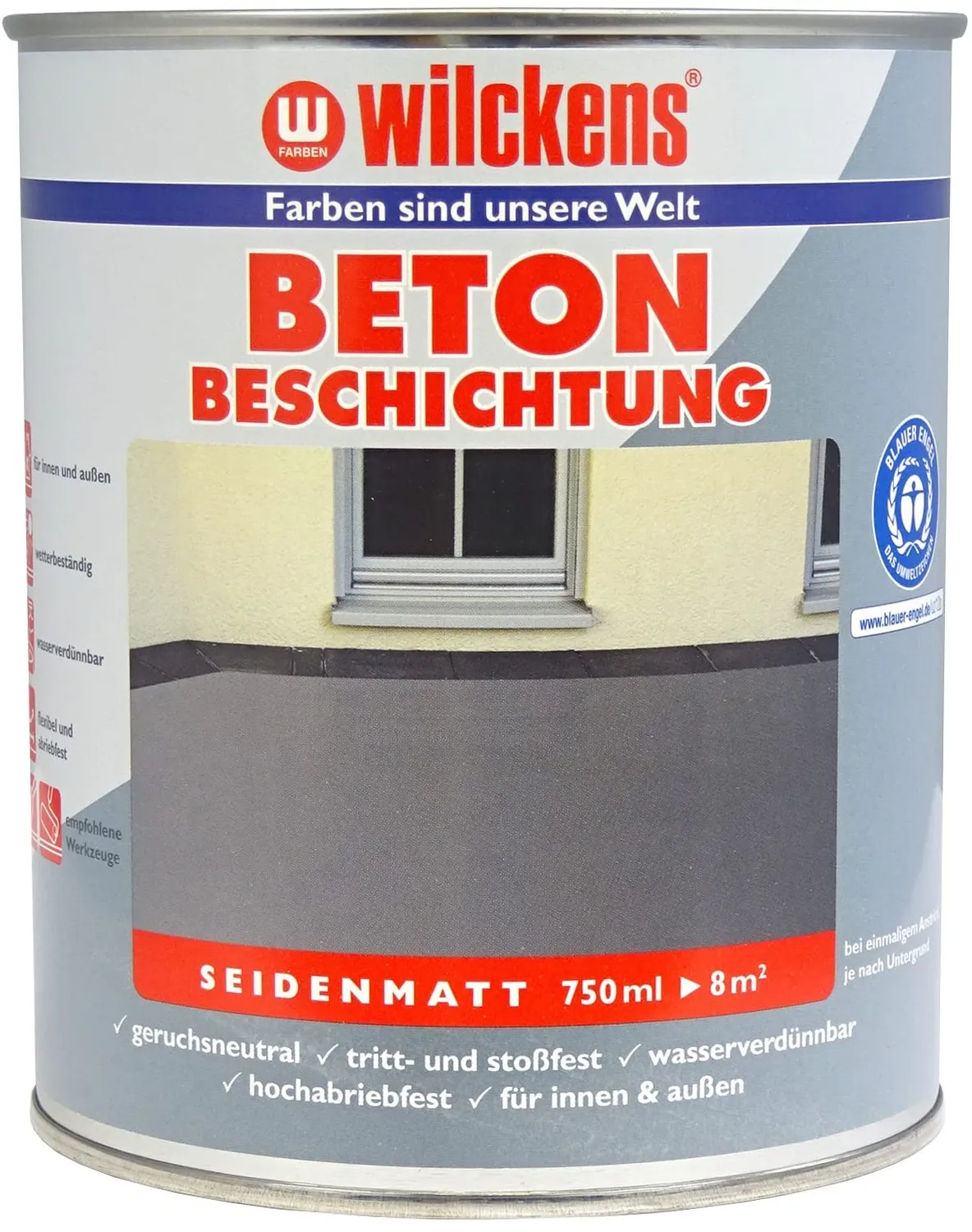 Wilckens Betonbeschichtung LF Bodenfarbe 2,5 l Silbergrau RAL 7001